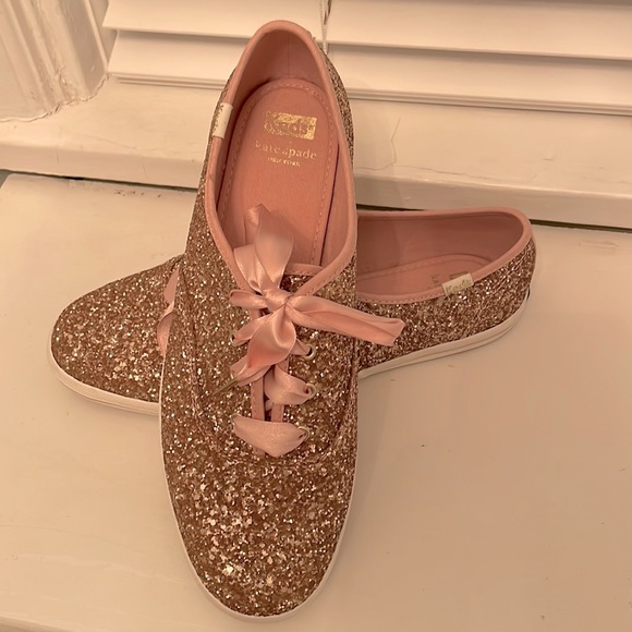 kate spade Shoes - Kate Spade Keds in rose gold glitter